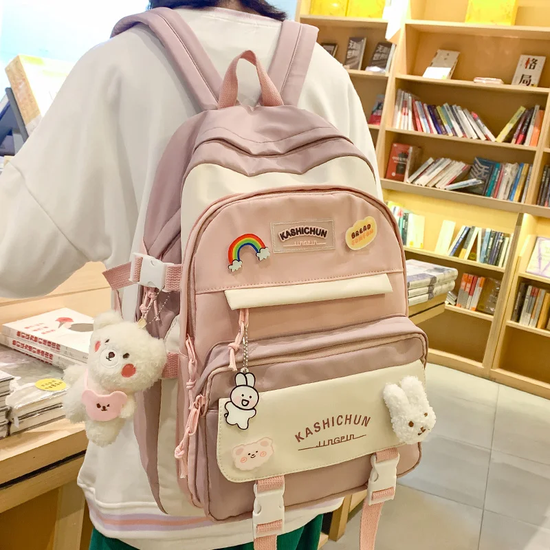 Trendy Lady Laptop Kawaii Waterproof Backpack New Female College Bag Women Harajuku Book Backpack Girl Travel School Bag Fashion