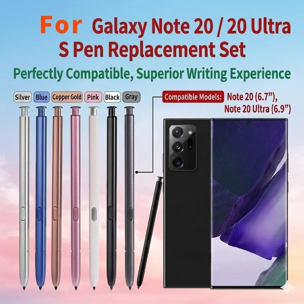 Lápiz Táctil S Pen para Samsung Galaxy Note 20 / Note 20 Ultra SM-N980 N981U/B N986B/U Sin Bluetooth + Puntas/Repuestos
