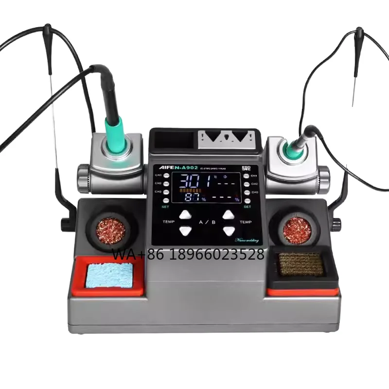 AIFEN A902 Digital Soldering Station 60W Power C210/C245 Double Handles for Welding Rework Phone PCB BGA Repair Solder Tools