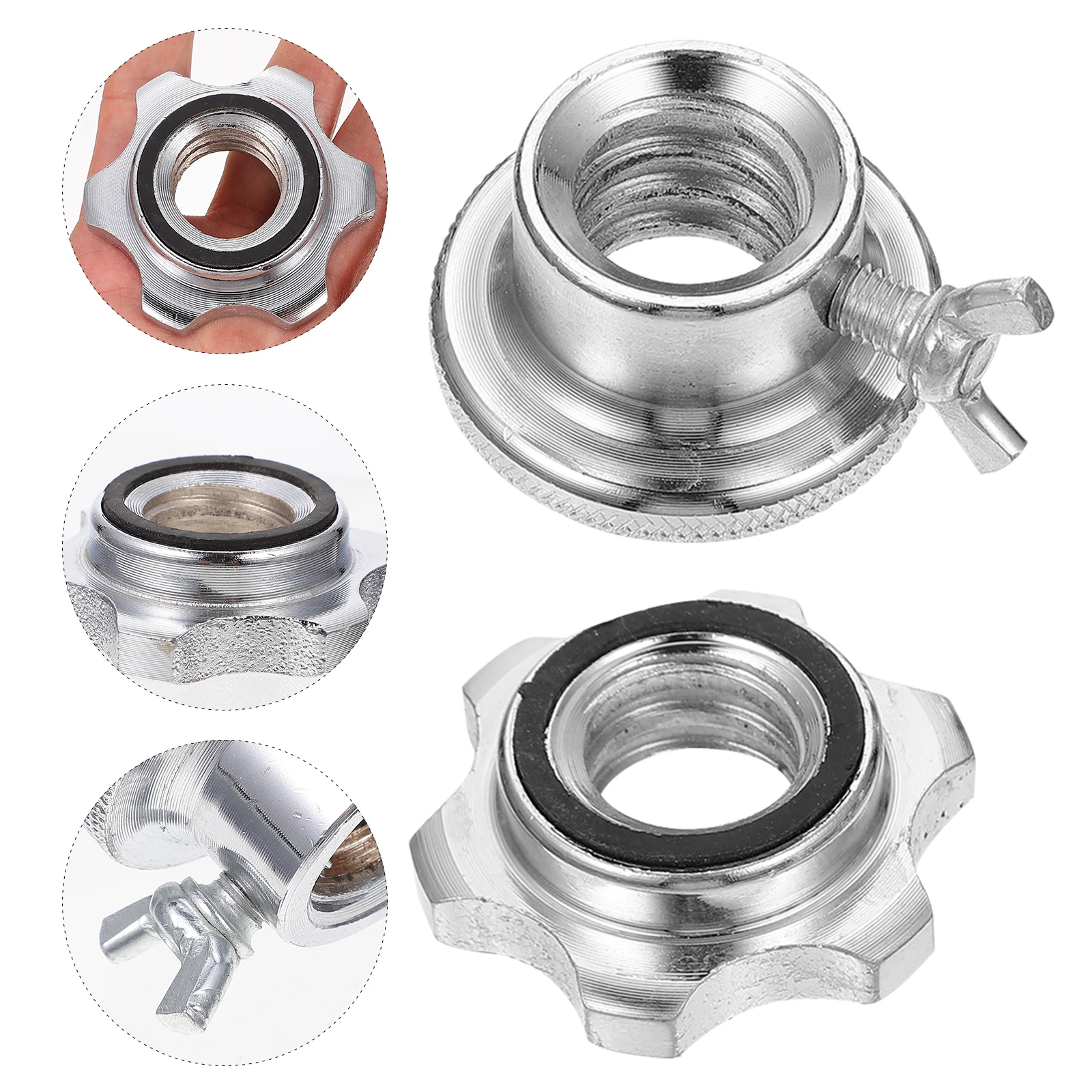 

4 Pcs Dumbbell Rod Accessories Steel Nuts Weight Locks Barbell Clamp Bolt Security Nut Collar Dumbbell Hardware