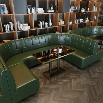 Night ktv light luxury sofa booth coffee table combination bar clear bar UL type corner box family European sofa - view 6