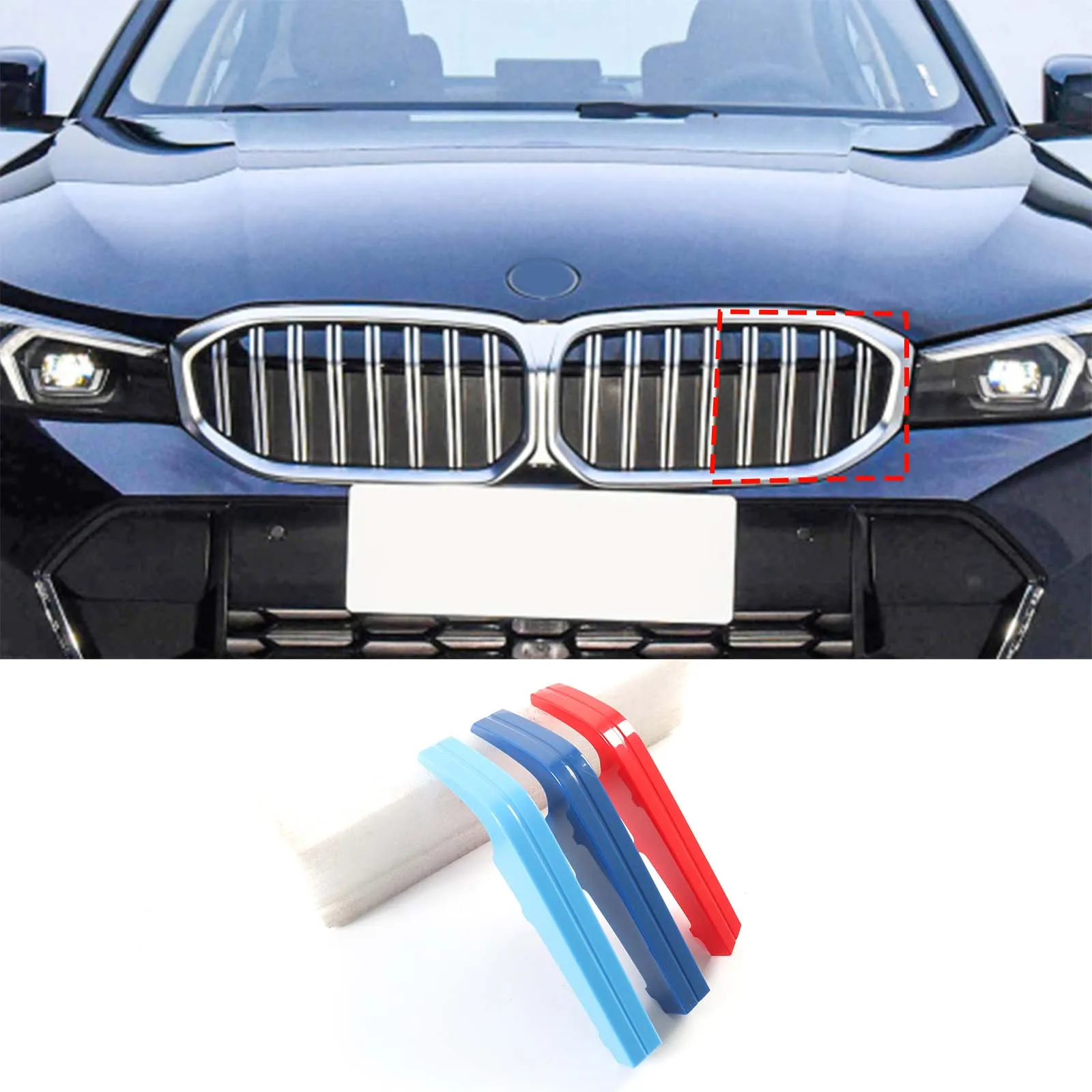 

For BMW 3 Series G20 G21 G28 2023 ABS Car Front Grille Strips Grill Cover Trim Sticker Car Accessories