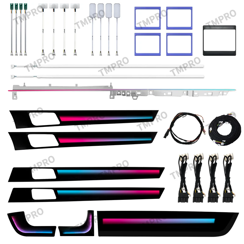 Berlaku untuk 2017-2021 Porsche Panamera lampu ambien otomotif dekorasi Interior 64 warna sistem bantuan keamanan LED