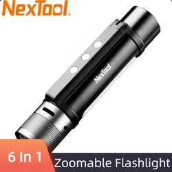 NexTool 6 in 1 Zoomable Flashlight 1000LM 3 Mode Dual Light Outdoor Waterproof LED Flash Light Torch with Magnetic Bracket