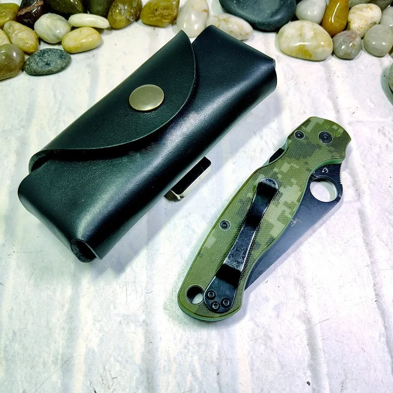 Jackknife Sheath Waist Bag Folding Knife Holster Belt Pack EDC Army Knife Case Holder Genuine Leather customized Size  MT-JD1