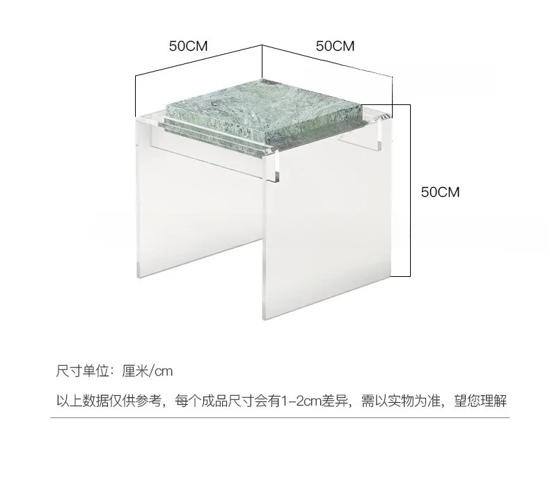 AA Natural Marble Suspended Edge Few High-end Villa Living Room Acrylic Creative Sofa Square Edge Few