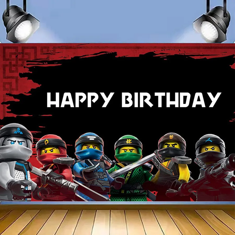 Cartoon Ninja Thema Geburtstags feier Dekorationen Einweg geschirr Tassen Teller Serviette Hintergrund für Kinder Jungen Party zubehör