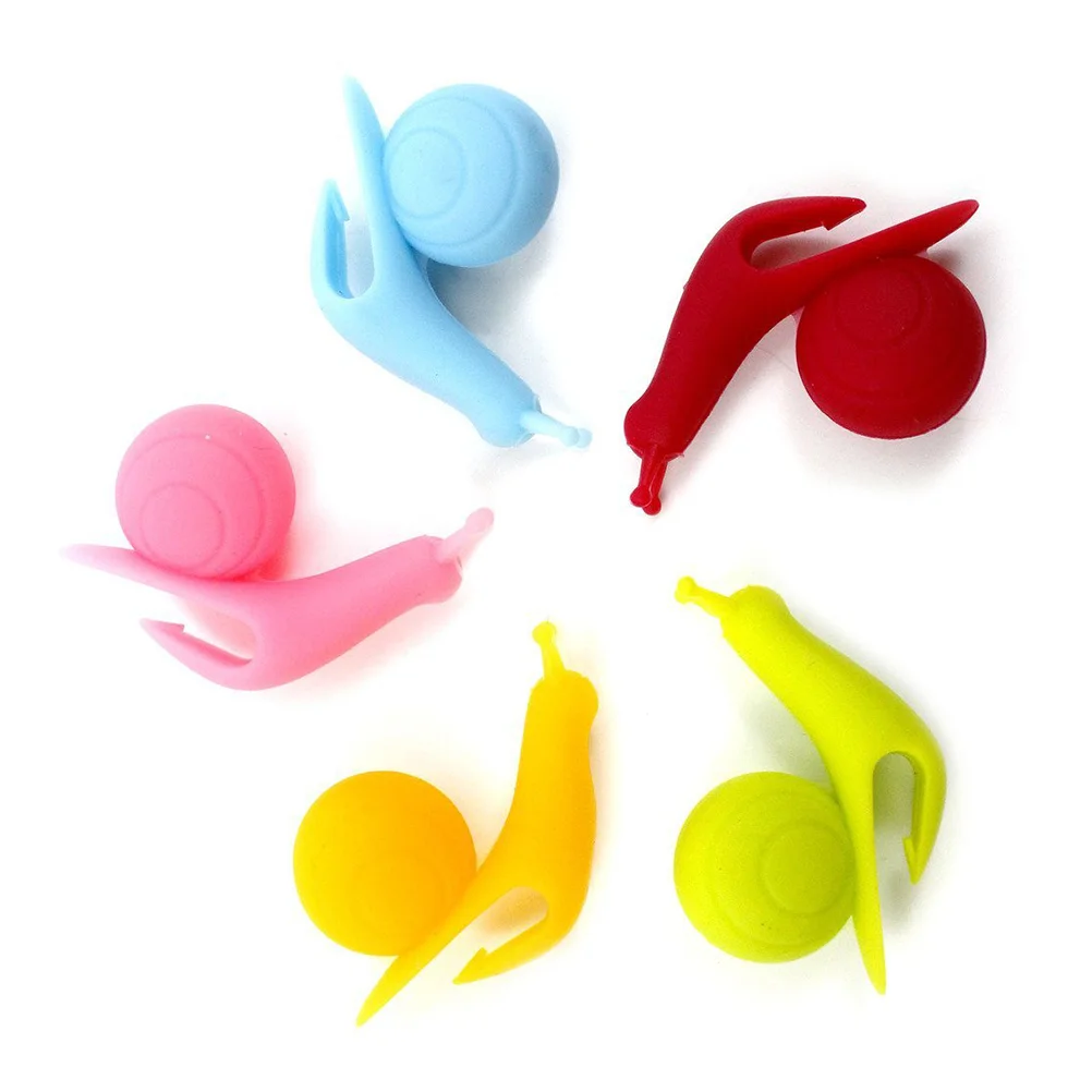 5pcs Snail Shape Silicone Tea Bag Holder Cup Mug (Red & Orange & Pink & Green & Sky Blue) Tea Bag Holder for Cup