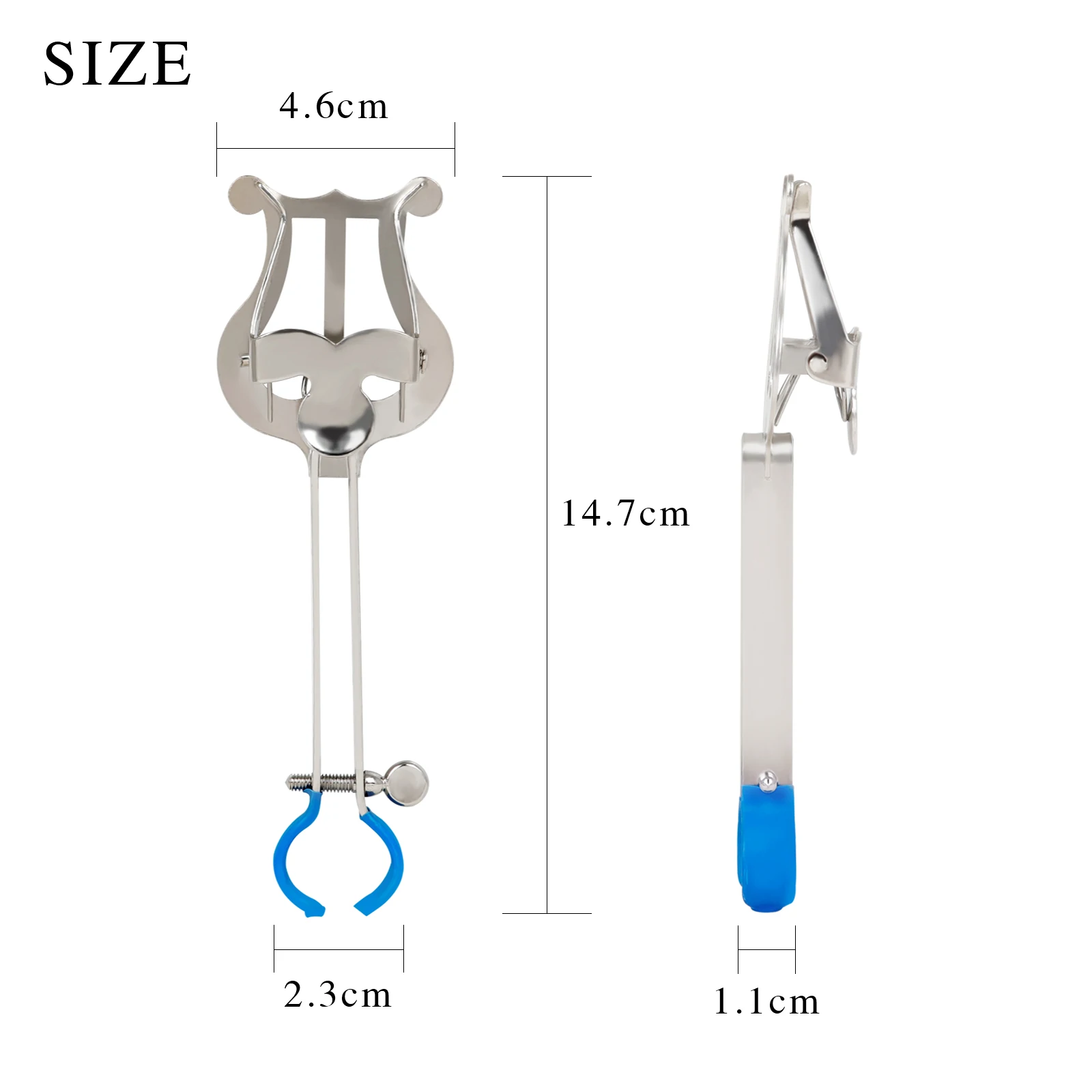 ZJ-4/ZJ-6 Trumpet Marching Lyre Portable Music Stand Music Sheet Clip Iron Clamp on Holder with Rubber Pad Music Stand