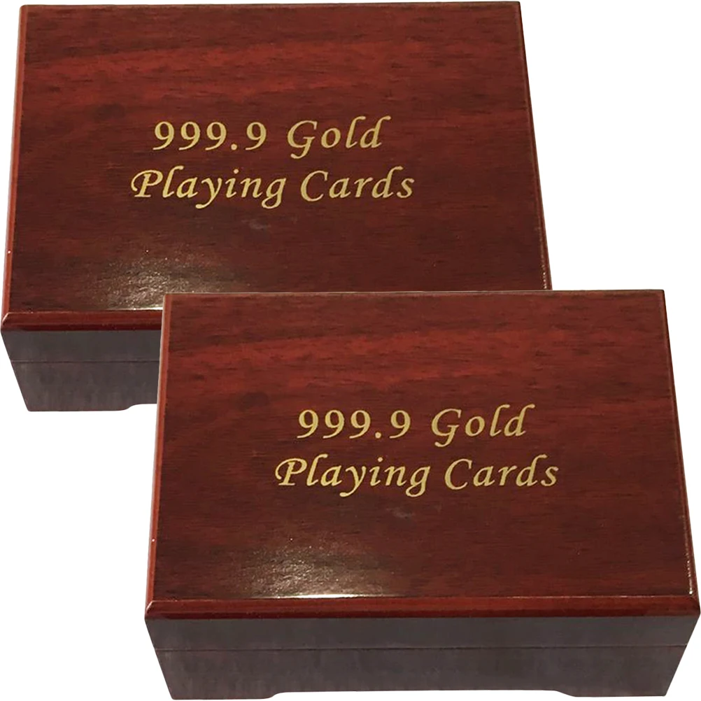 

2Pcs Wooden Playing Card Storage Box Solid Rectangular Poker Case Jewelry Trinket Organizer Container Wooden Storage Box