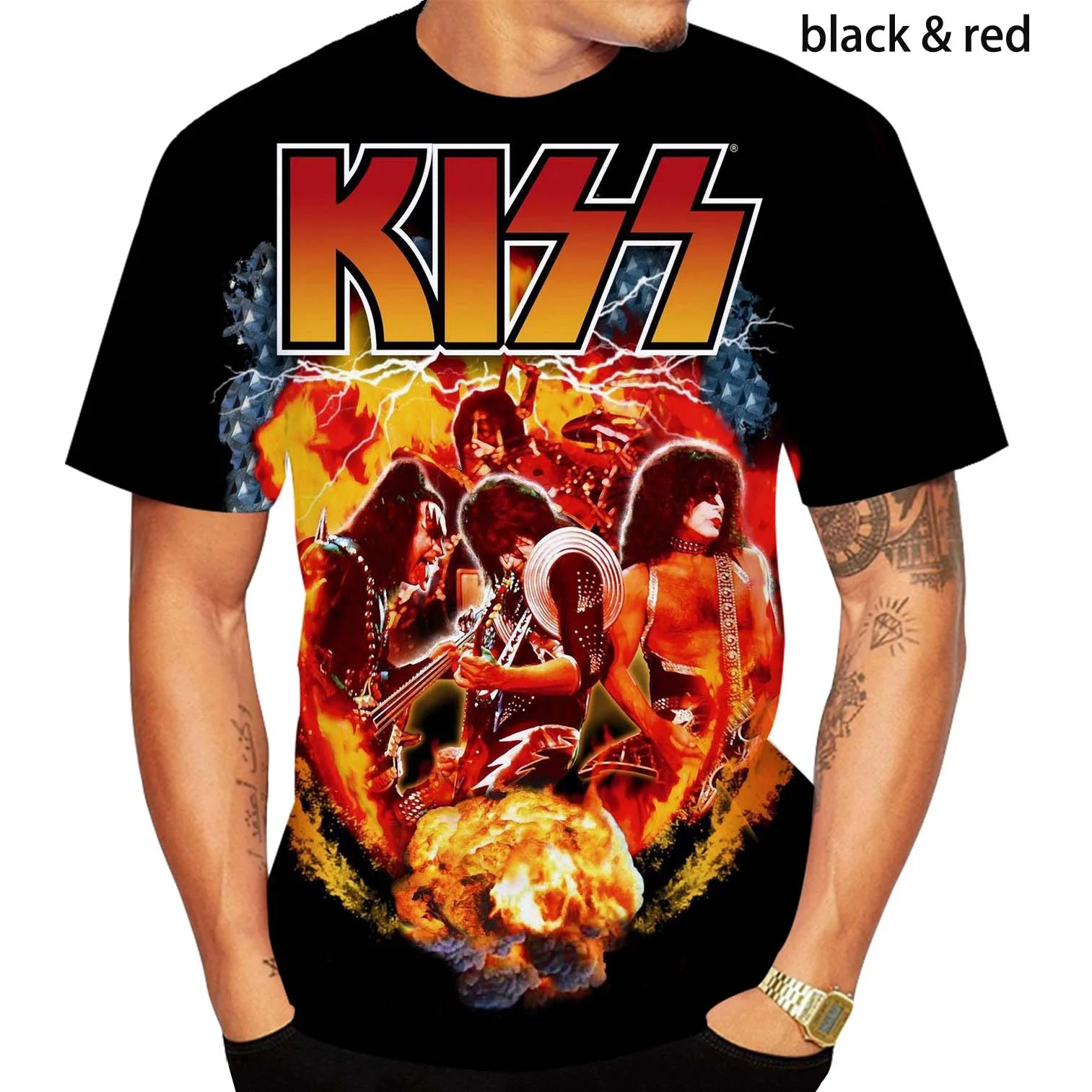 2023 New Harajuku Style Men/women T Shirt Hip Hop Tshirt Streetwear Summer Tops 3D Printing Kiss Band T-shirts Short Sleeve