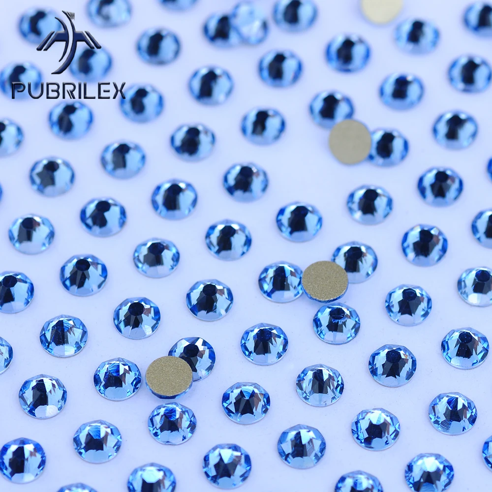 

Pubrilex 2088Nohf Ss10-Ss30 8Big 8Small Light Sapphire Non Hotfix Cold Fixation Applique Blue Rhinestones Wedding Dress Leotard