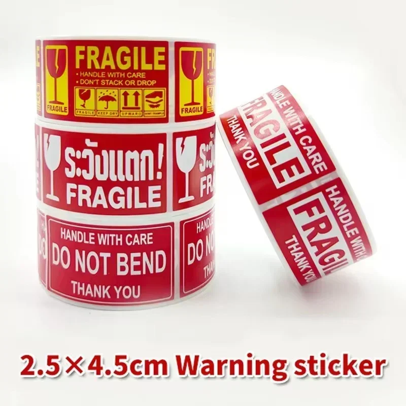 250Pcs Fragile Sticker Warning Stickers Fragile Handle with Care Fragile Labels Adhesive Labels for Shipping Moving Packing