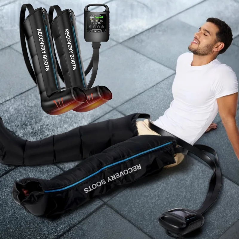 Rechargeable Air Compression Therapy Leg Sleeve, 16L/min Leg Massager Boots with Overlapping Air Chambers for Leg Recovery
