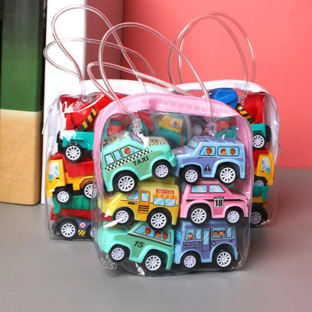 

6pcs Car Model Toy Pull Back Car Toys Mobile Vehicle Fire Truck Taxi Model Kid Mini Cars Boy Toys Gift Diecasts Toy for Children