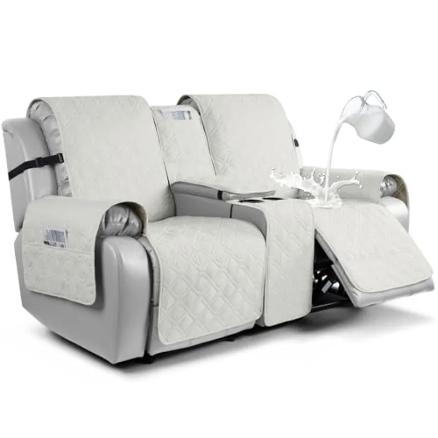 

Loveseat Recliner Cover with Console 100% Waterproof Sofa Slipcovers Non-Slip Reclining Couch Cover Split Sofa Covers Furniture