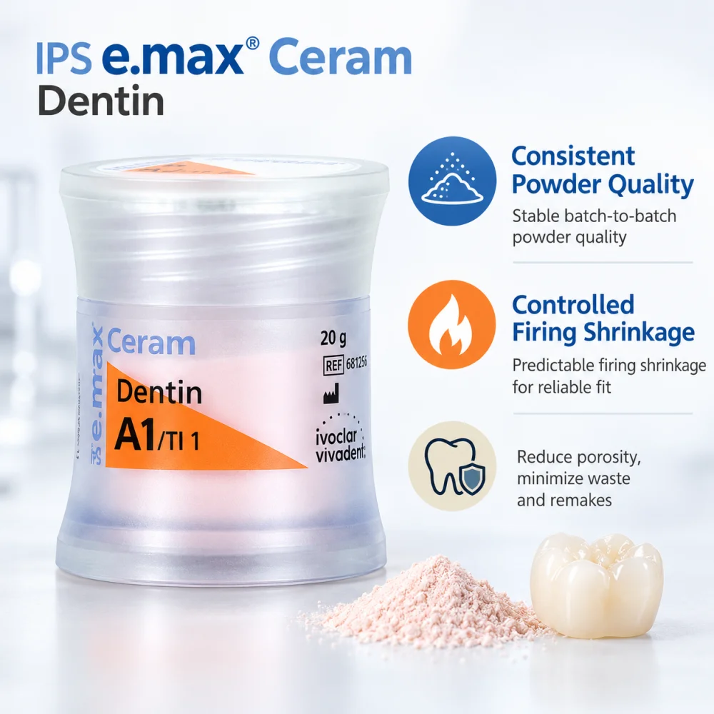20g Dental Emax Ceramic Porcelain Powder Ivoclar Vivadent IPS e.max Ceram Dentin Transparent Incisal Dental Lab Materials