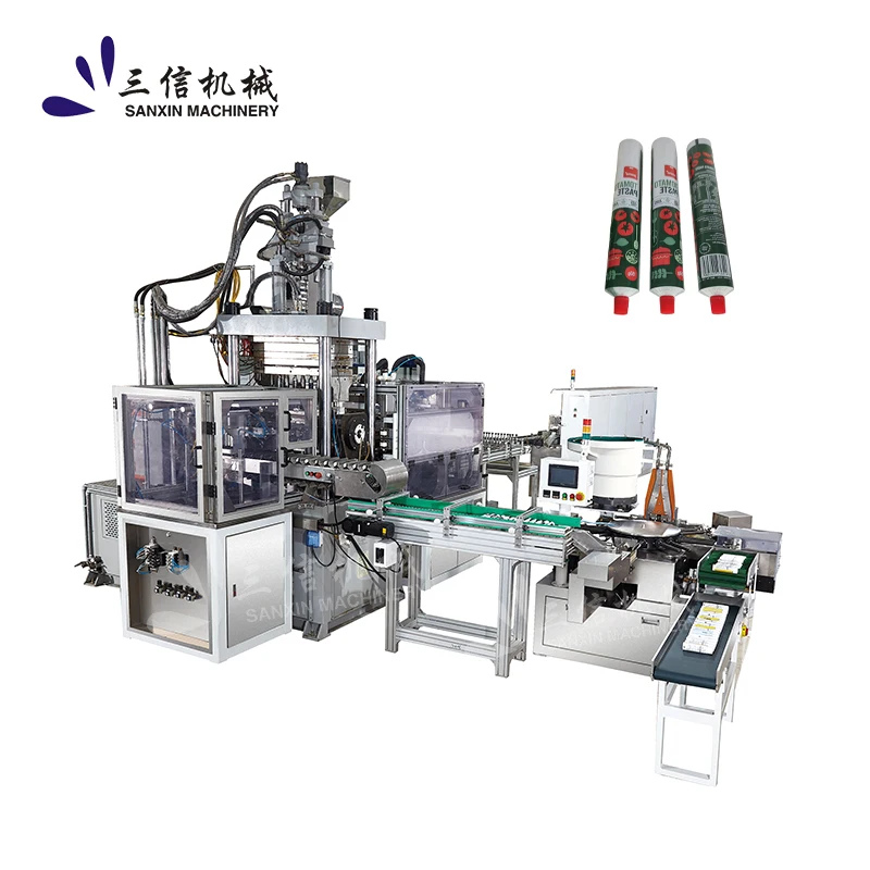 Automatic Multifunctional Pneumatic 380V Plastic   Tube Filling Labeling  Molding Machine for Food Hair