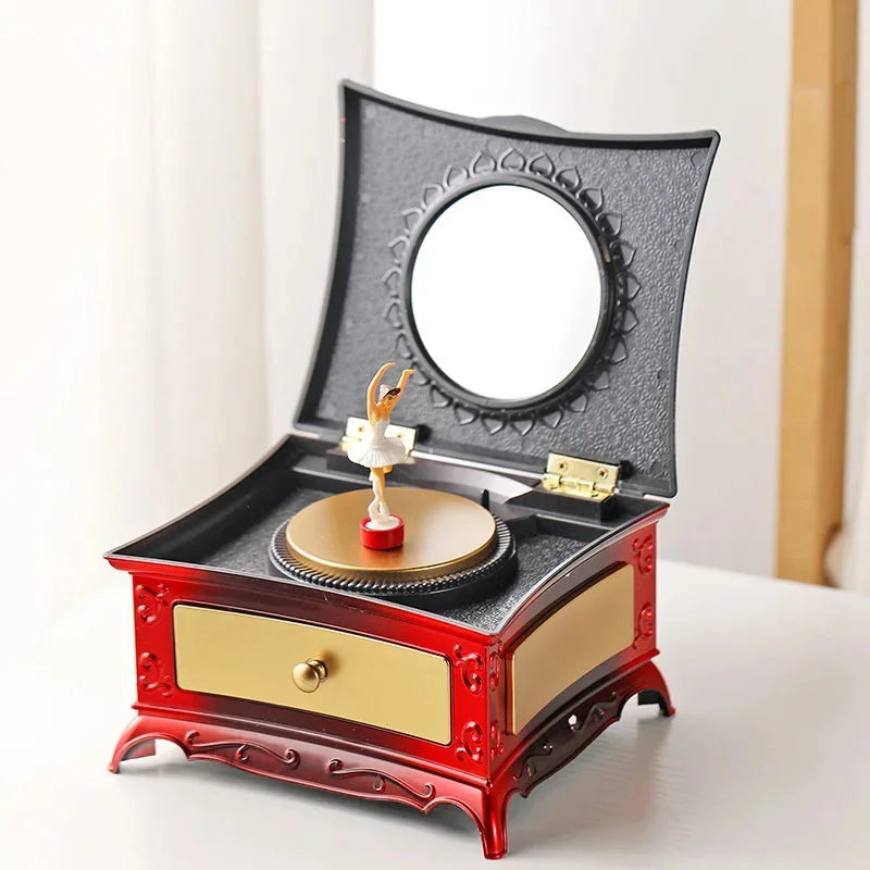 Music Piano Box Phonograph Model Ornament Creative Retro Music Box Student Couple Birthday Gift Halloween Christmas Gift New