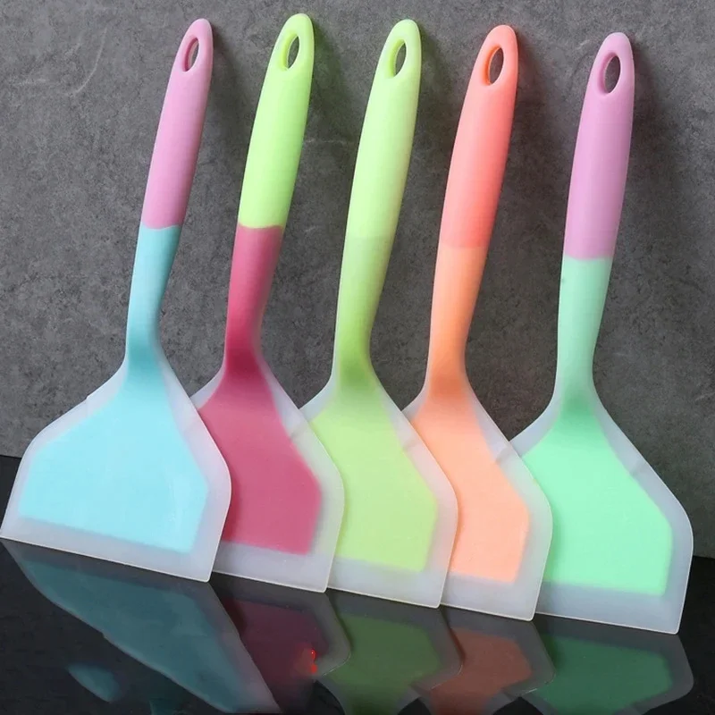 Silicone Spatula for Kitchen Utensils, Dual Color Transparent Handle, Non Stick, Heat-resistant Frying Spatula image 5