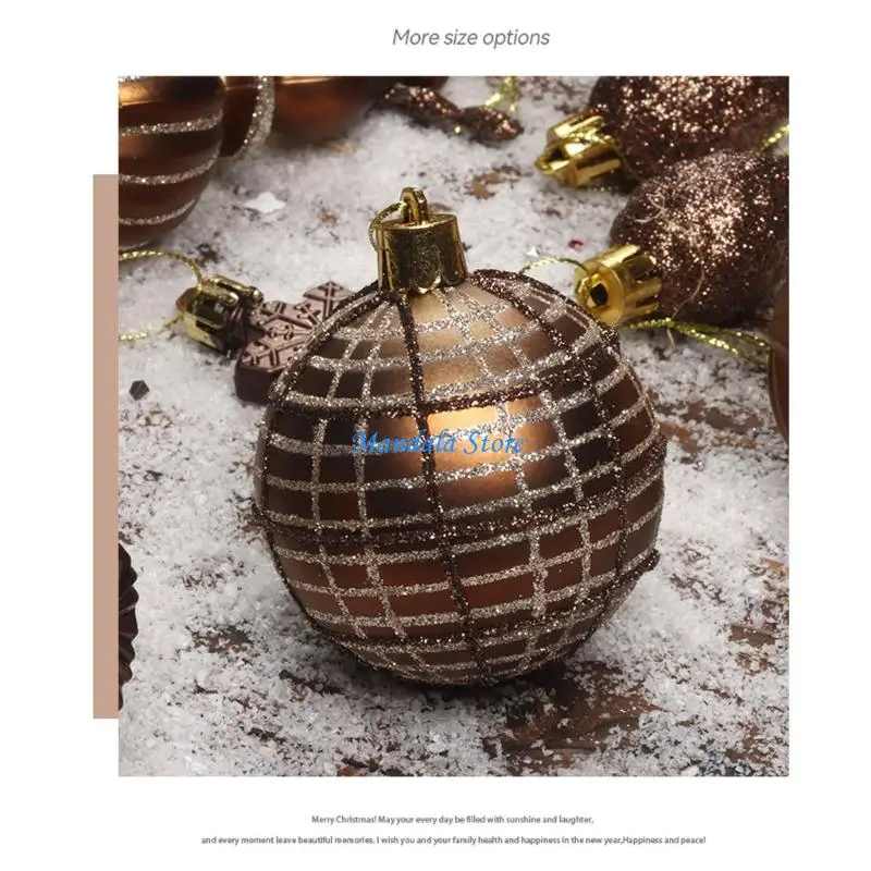 

U2JC 52pcs Christmas globes Ornaments Set, Contemporary Luxury Gift Set，Plastic Bronze Decor for Christmas Tree Holiday Wedding