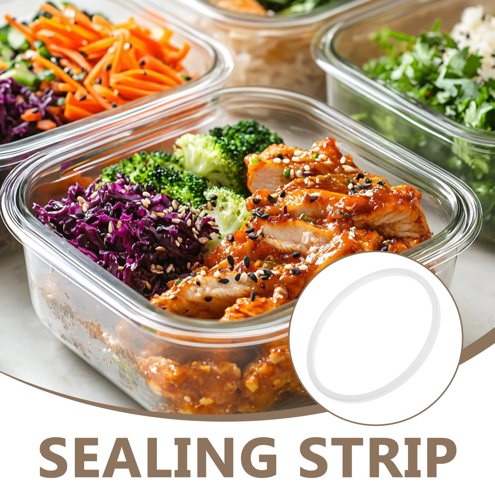 

4 Sets Insulated Lunch Box Accessories Container Lid Seal Ring Meal Prep Containers Gaskets Student