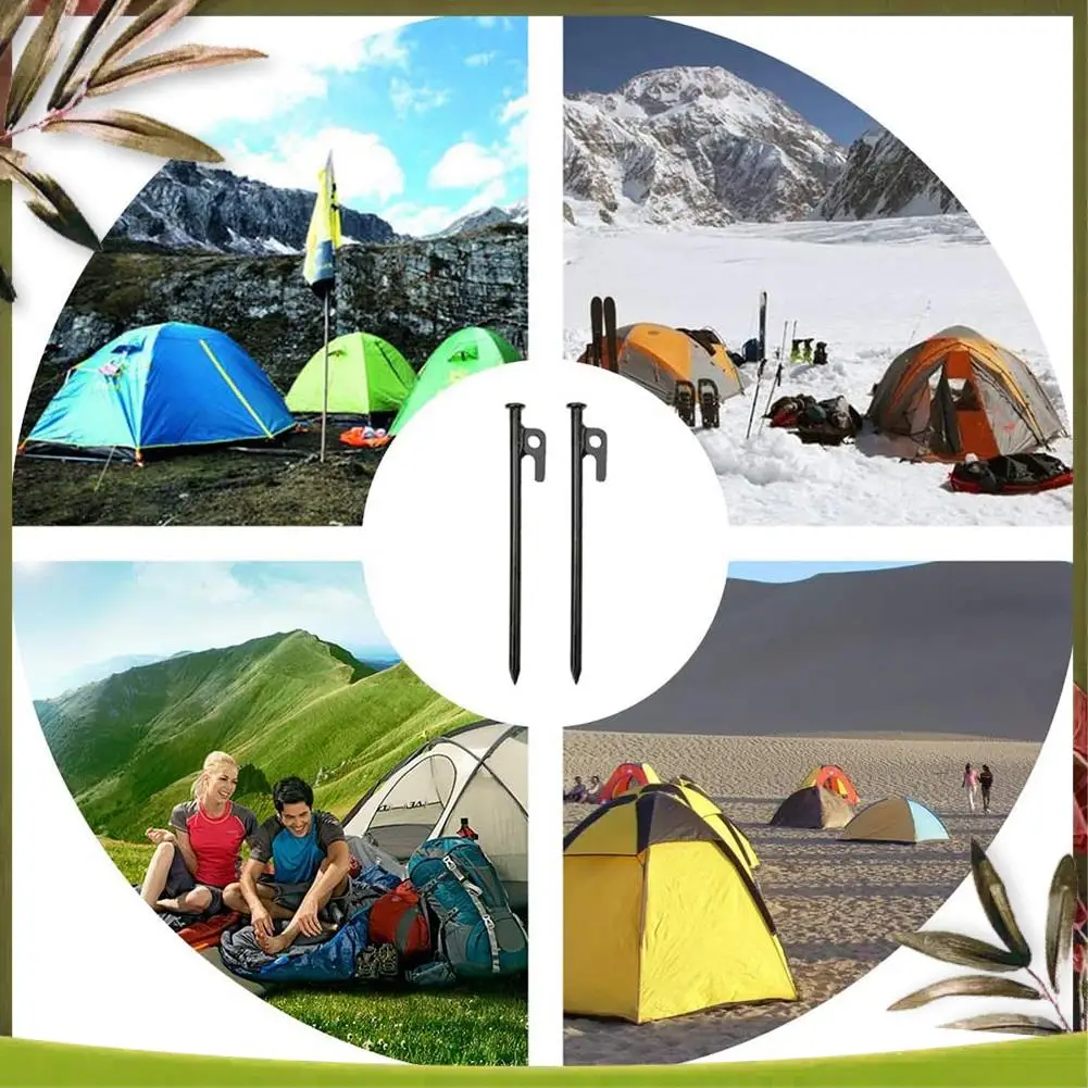 

Reliable-4 Pack Tent Stakes Heavy Duty Metal Tent Pegs For Camping Steel Tent Stakes Unbreakable And Inflexible