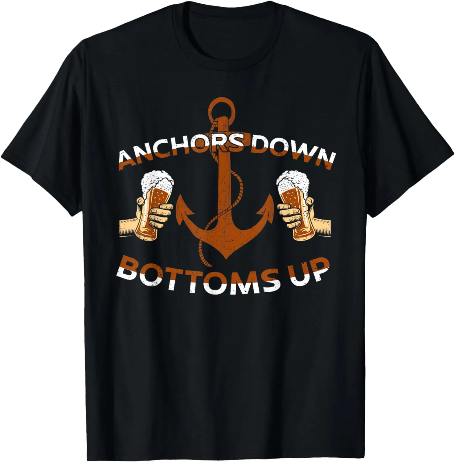 

Sailing Anchors Down Bottoms Up Beer T-Shirt