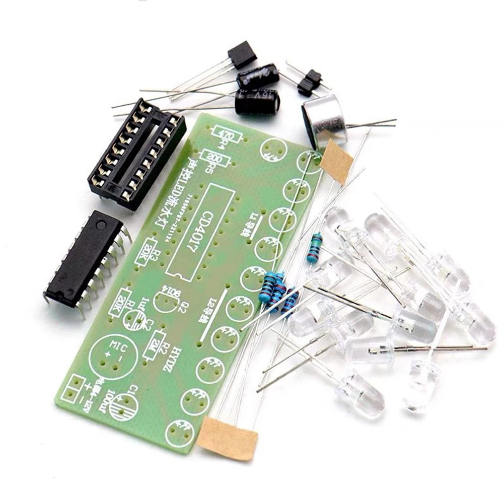 Voice Activated LED Water Light Kit CD4017 Color Light DIY Electronic Kit Teaching Training Module image 2