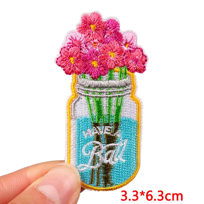 Cute Cartoon Patch Chips/Fruit/Sweets Embroidery Patch Iron On Patches For Clothing thermoadhesive Patches On Clothes Jacket DIY