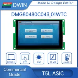 DWIN-Módulo Inteligente Display LCD, Tela sensível ao toque, capacitiva resistiva, Painel de toque Conexão, Arduino, DMG80480C043 _ 01W, 4,3 polegadas, HMI