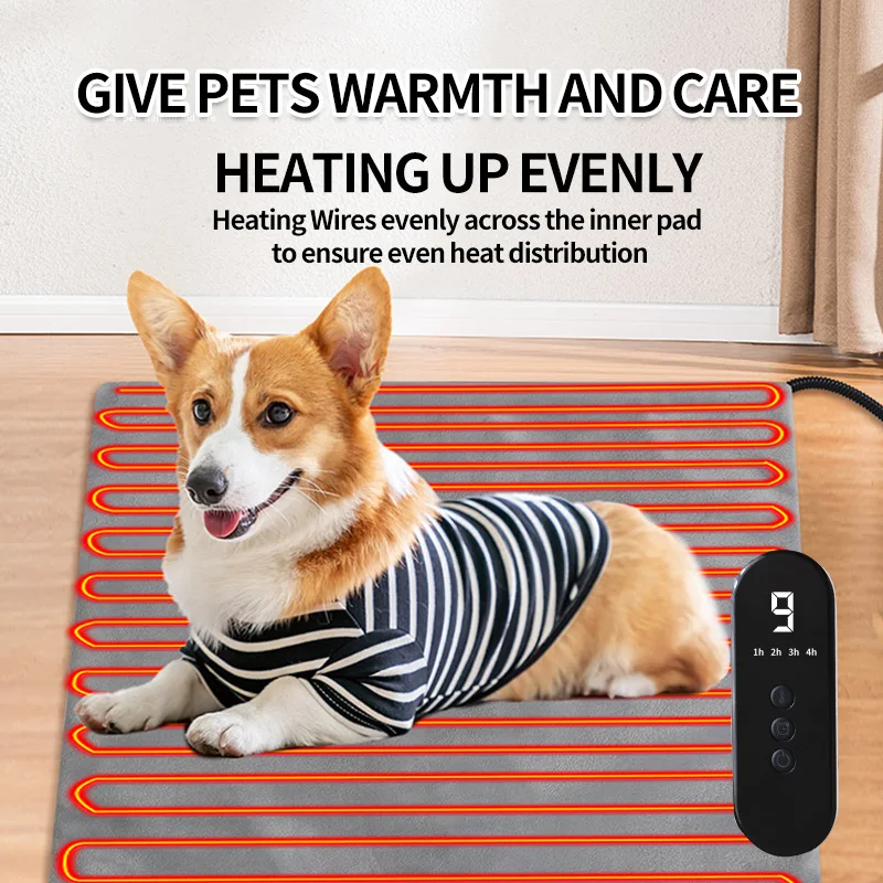 Electric PTC Flannel Pad for Pets Self-Heating Thermal Climbing Pads Washable Safe for Indoor Outdoor Use Household Use