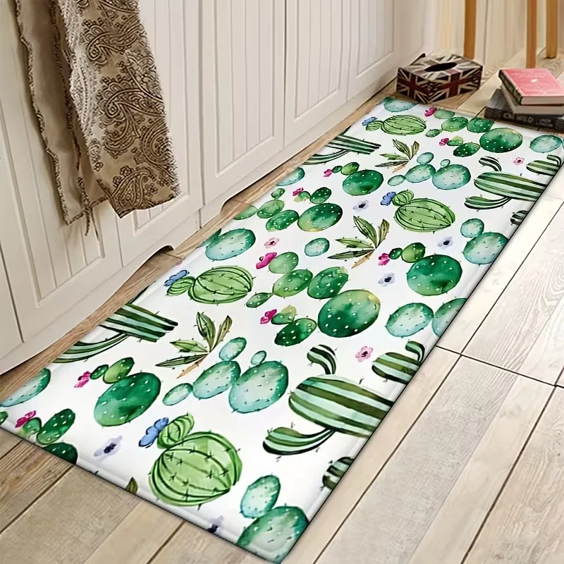 Cactus Prickly Pear Floor Mat, Door Mat ,Comfortable Standing Mat, Living Room Bedroom Kitchen Sink Laundry Office Area Mat