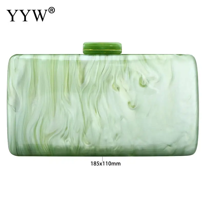 Premium Marbling Women Clutch Evening Handbag Hard Acrylic Smooth Printing Ladies Wedding Purse Party Banquet Purse with Chain