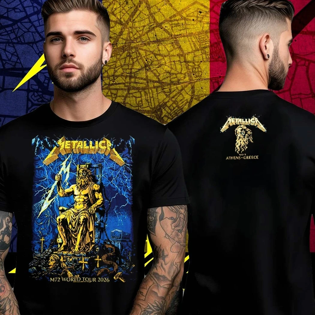 M72 Athens Event Exclusive Mini Zeus Back Logo  Band T-Shirt Cotton Graphic Tee Men Women Summer Streetwear