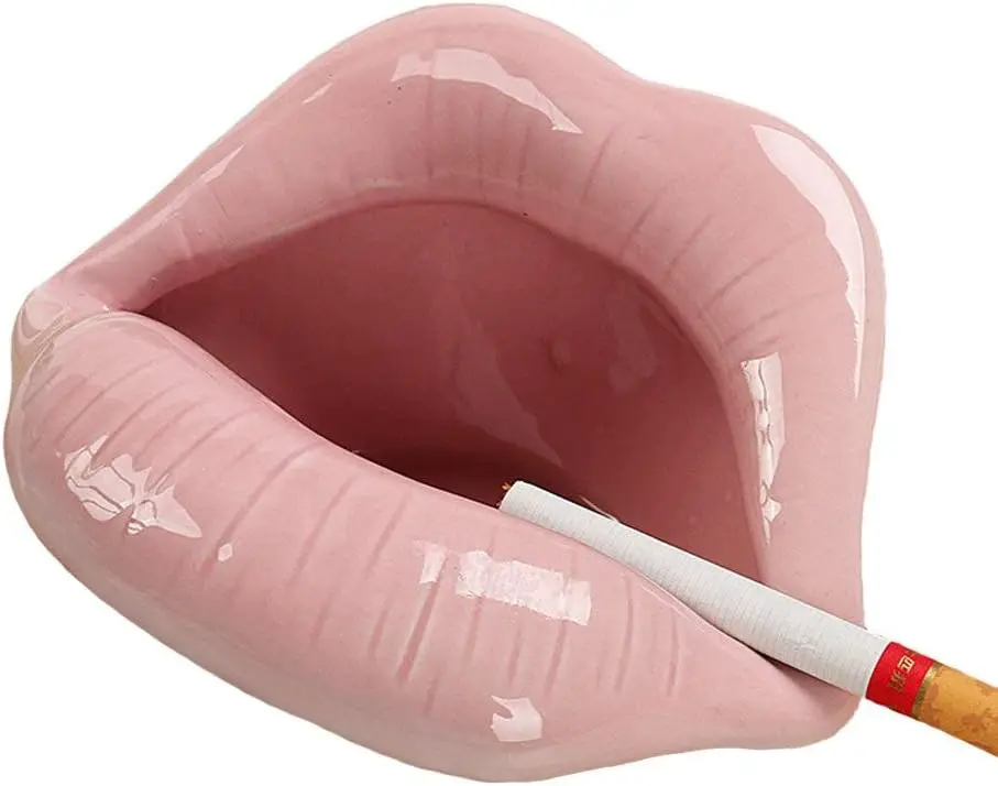 

Creative Ceramic Ashtrays with Lips Style Fashion Home Decorations