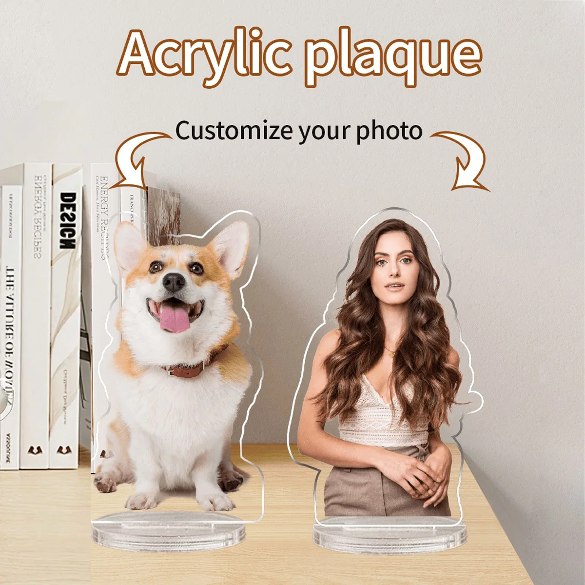 Support commémoratif personnalisé en acrylique, figurine décorative de bureau, souvenir de fête d'anniversaire ou de mariage, pour préserver de beaux moments