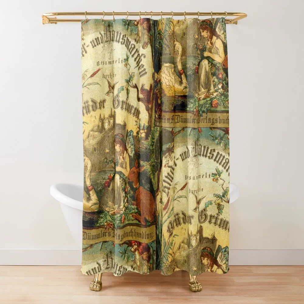 

Brothers Grimm Antique German Book Cover Shower Curtain Window Modern Accessory Bathrooms Curtain