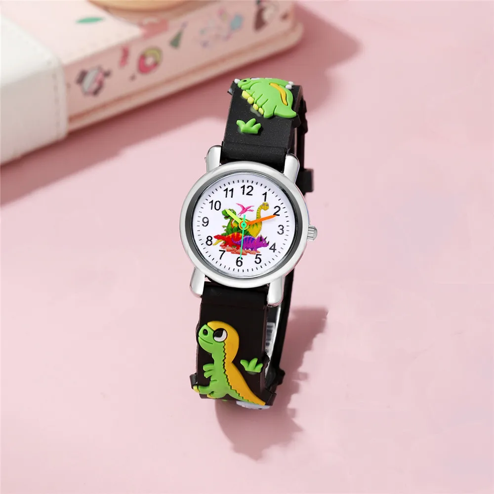 Cartoon Dinosaurs Children Watch For Boys 3D  Animals Patterns silicone Wristwatch For Student Kids