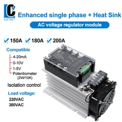 LCTC Voltage Regulator Relay With Heat Sink 220V 380V 150A 180A 200A Enhanced Single Phase Isolation Module Power Regulator AC