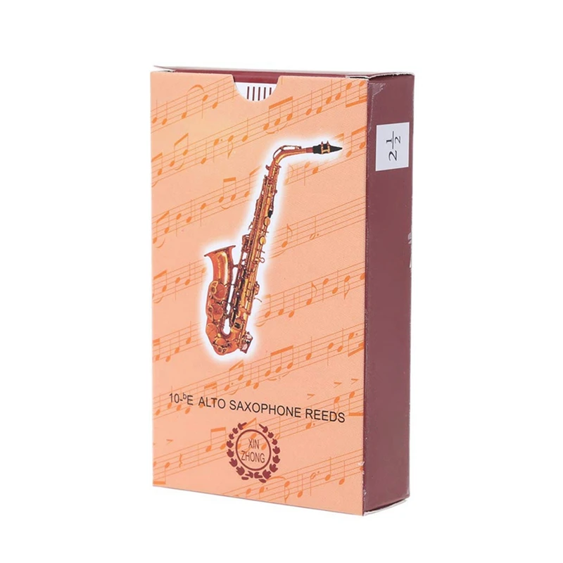 Saxophone Reeds Alto Pack Of 10, Strength Ranges 1.5 To 4.0, Essential Accessories For Woodwind Instruments