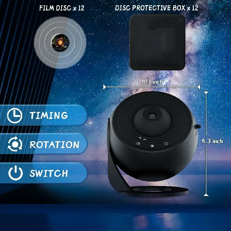 Projektor Planetarium gwiaździste niebo galaktyka projektor nocna lampa nocna 360 ° HD obraz Planetarium lampa prezent urodzinowy