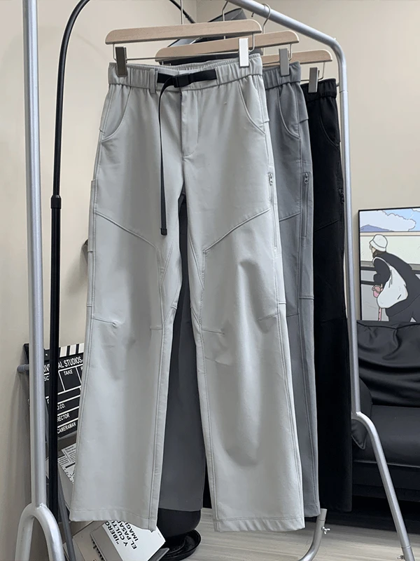 

Мужские повседневные брюки для активного отдыха, прямые, рабочие, износостойкие, с синим поясом, мягкие, функциональные, стильные