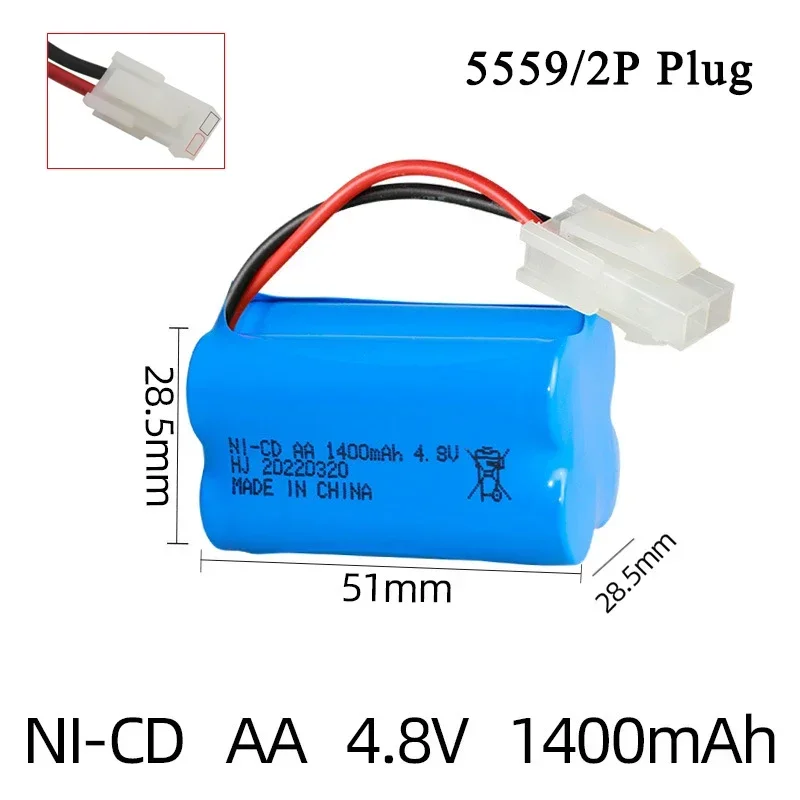 4.8V 1400mAh RC Auto Batterij Vrachtwagens Speelgoed Oplaadbare Batterijen AA NI-CD Batterij Voor Rc Speelgoed Auto's Tanks Robots Guns Boten