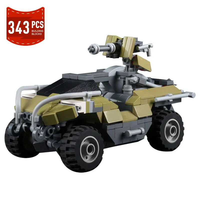 MOC Haloed MA5D Gun Model Building Block Set Shooting Game Banshee Warthog Weapon Military Model Bricks Constructor Toys Gifts