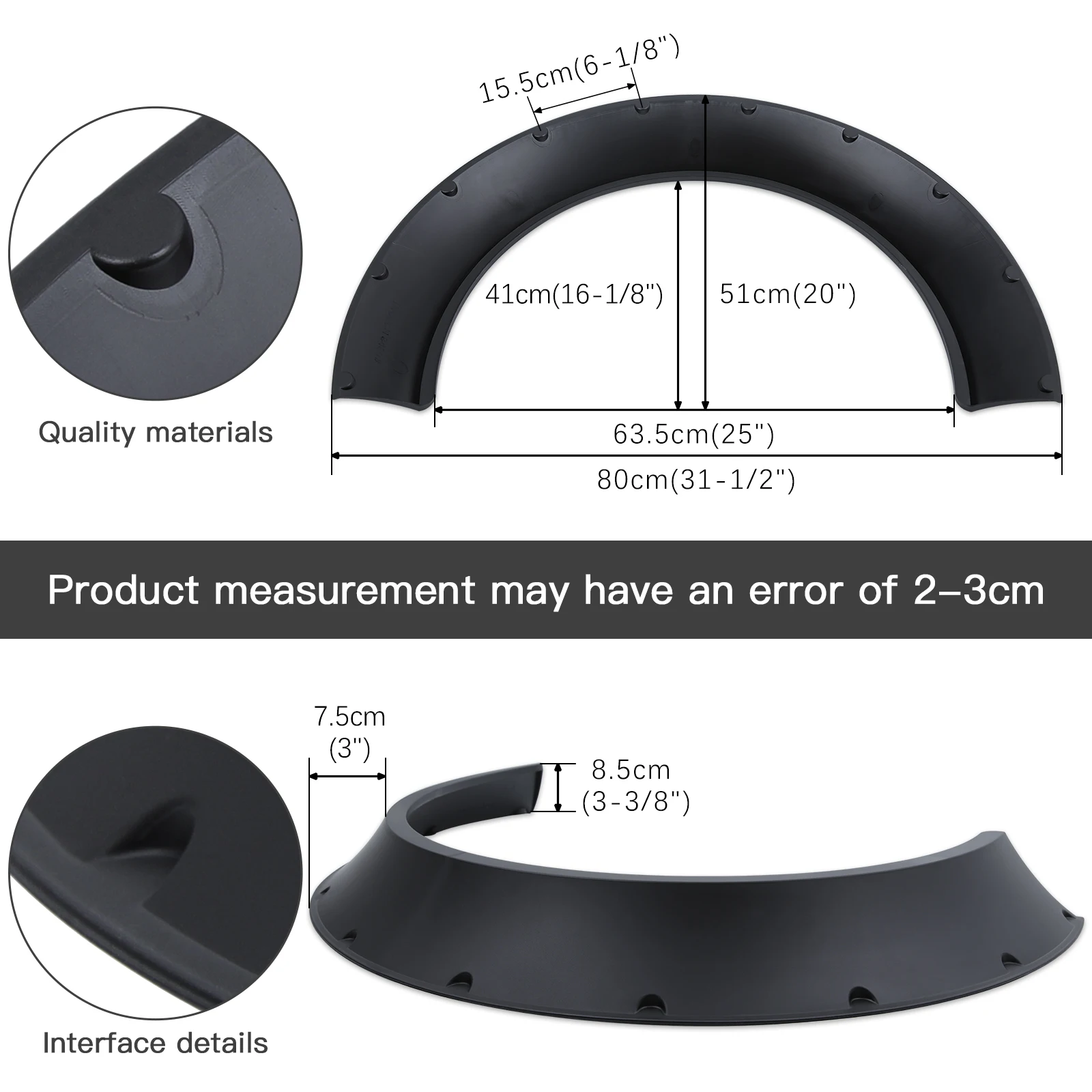 4Pcs/Set Universal Flexible Car SUV Off-road Fender Flare Wheel Arch Protector Widened Decorative Wheel Eyebrow Fender