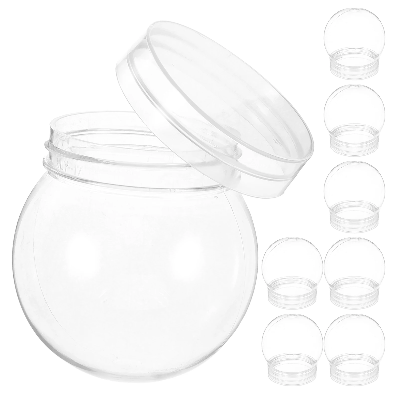 

8Pcs DIY Clear Plastic Water Globe Empty Snow Globes Screw Off Caps for Craft Making Supplies Xmas Christmas Decor
