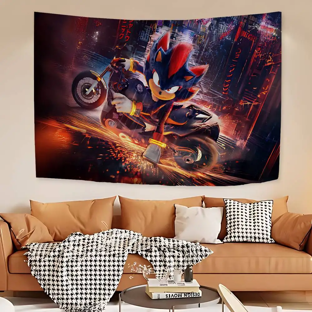 أنيمي S-Sonic-c نسيج الفن الطباعة اليابانية قماش مزخرف جداري أنيمي الجدار الشنق ديكور المنزل #5