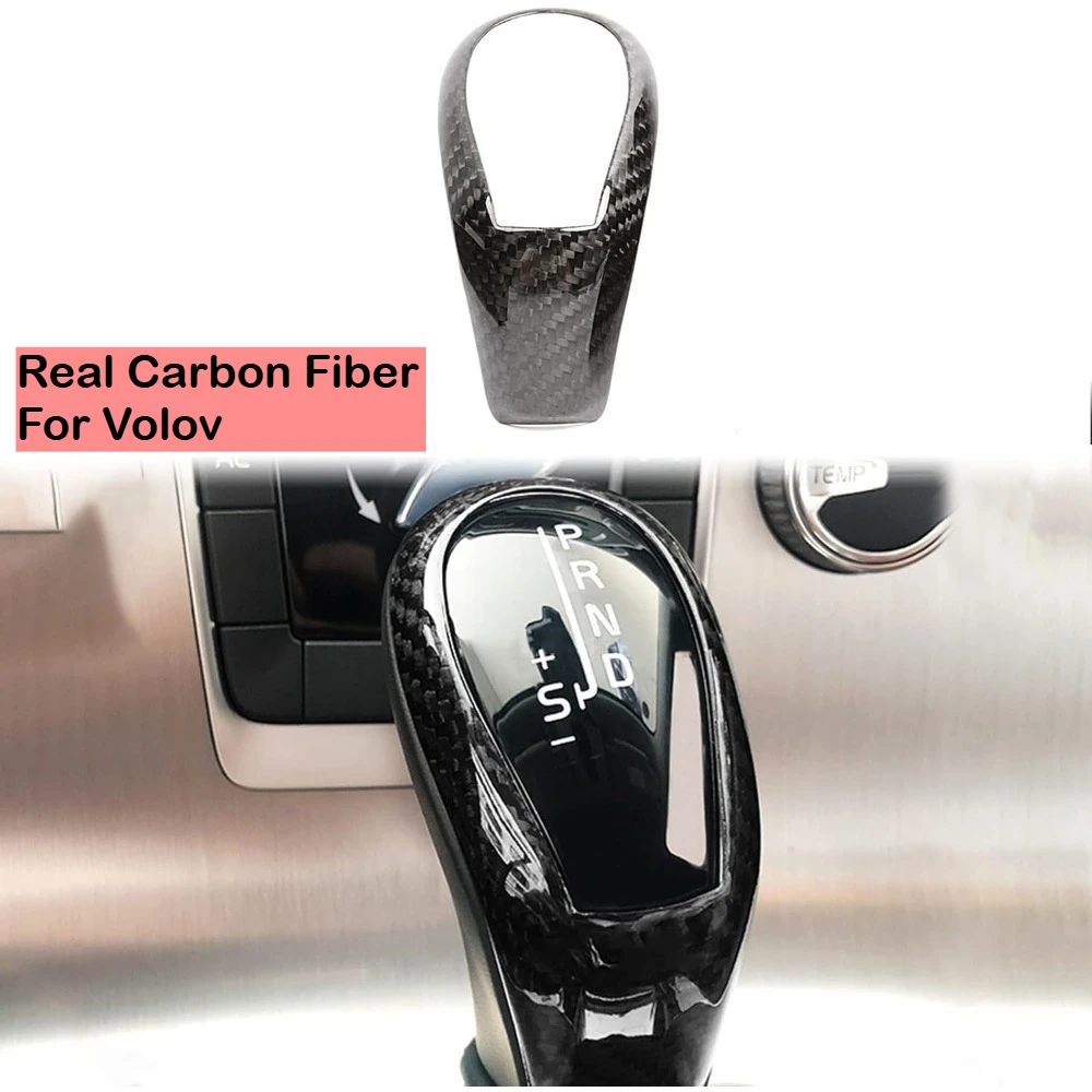 For Volvo XC60 XC90 S60 V40 Car Gear Shift Knob Panel Protective Cover Cap Trim Carbon Fiber Sticker Car Interior Accessories