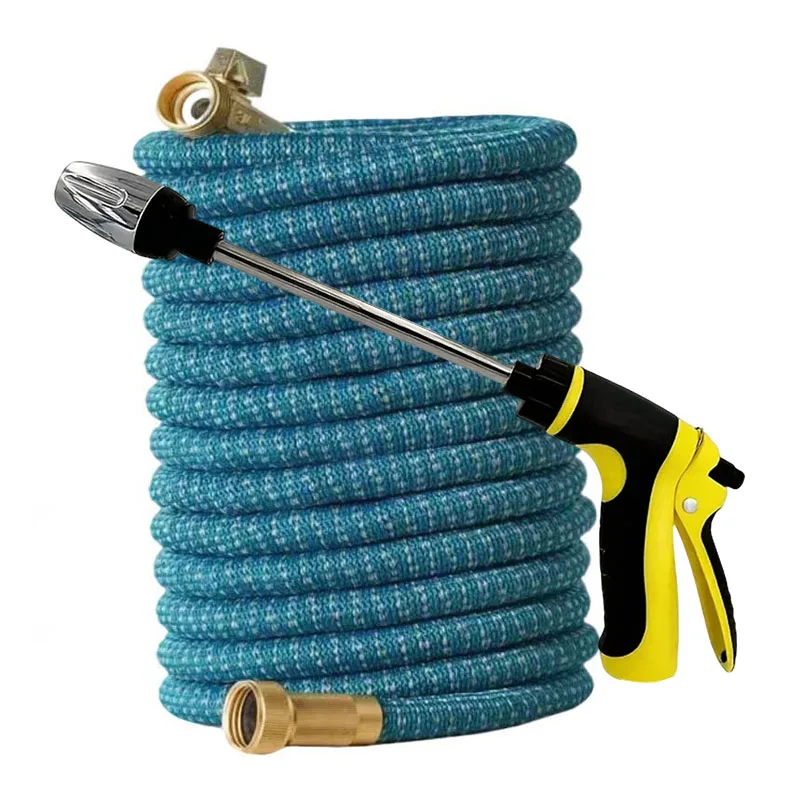 

Растягивающийся садовый шланг 3/4 дюйма с насадкой-распылителем, устройство для полива высокого давления, не мнущийся шланг Magic Hose для мойки автомобилей